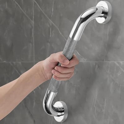 Badkamer Veiligheidsbeugel - Douchehandvat Antislip - Valpreventie Thuis - Roestvrij Staal - 31 x 8.5 cm - Zilverwit