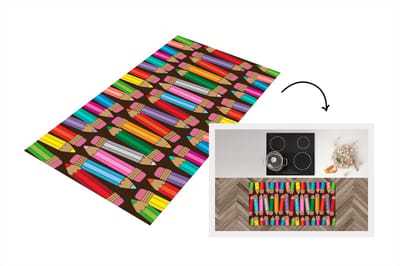 Keukenloper - Loper keuken - Potlood - Patronen - Abstract - Regenboog - 120x60 cm - Keukenloper vinyl