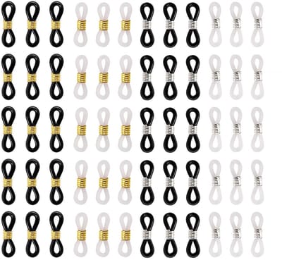 Dailygoods- Brillenkette 100 Stuks - Verstelbare Siliconen/Roestvrij Staal - Flexibel - Antislip - Geschikt voor de meeste brillen - 254 cm totaal - Brillenband