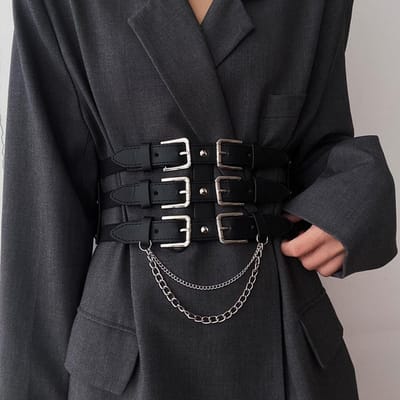 Elastische Korset Riem Vrouwelijke Kwastje Stretch Cummerbunds Designer Riemen Voor Vrouwen Goth Zwarte Tailleband Plus Size 100cm zwart
