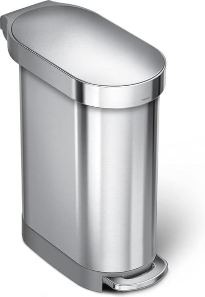 Afvalemmer Roestvrij Staal 45L - Zilver