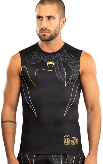 Venum Serpenti Sleeveless Rash Guard Zwart Zilver Goud - S