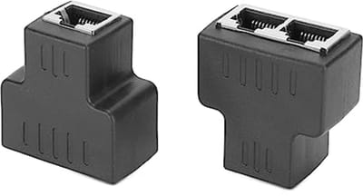 Ethernet Verloopstekker 1 naar 2 RJ45 - Netwerk Splitter Adapter voor Hubs, Switches en TV's