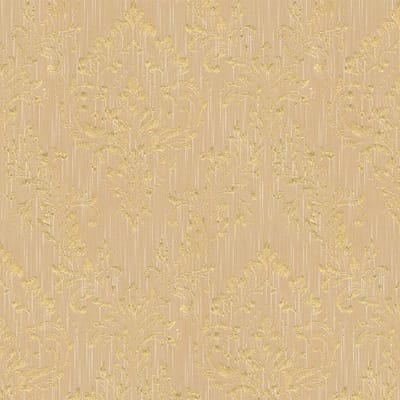 Barok behang Profhome 306594-GU textiel behang gestructureerd in barok stijl glanzend goud beige 5,33 m2