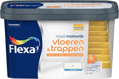 Flexa - Mooi Makkelijk Vloeren & Trappen Zijdeglans - Wit - 2,5 L
