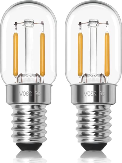 E14 LED Koelkastlamp, 1 W, 230 V, Vervangende Halogeenlamp, 4000 K, Natuurlijk Wit, Energiezuinige Verlichting voor Koelkasten en Zoutlampen, Set van 2