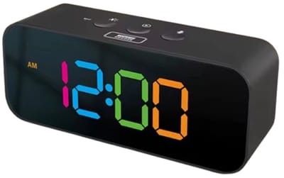 Digitale Wekker LED met Spiegel Display – Oplaadbare Wekker met Snooze en Dubbel Alarm – USB Oplader – Dimbare Klok – 12/24 Uur – Zwart