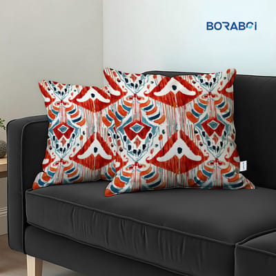 Boraboi® Luxe Decoratieve Kussenhoezen set van 2 , Zachte Suède Touch 45x45cm -(Blauw,Wit,Rood,Bruin)