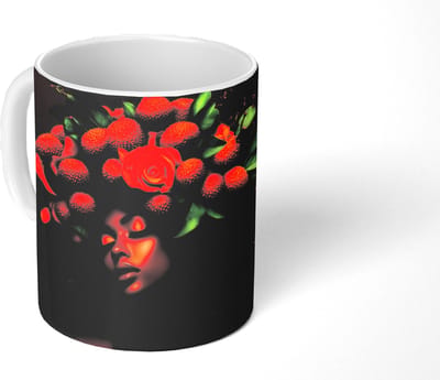 Mok - Koffiemok - Vrouw - lychee - exotisch - Mokken - 350 ML - Beker - Koffiemokken - Theemok