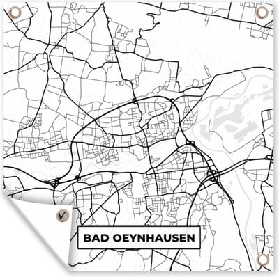 Tuin poster Bad-Oeynhausen - Stadskaart - Plattegrond - Kaart - 200x200 cm - Tuindoek