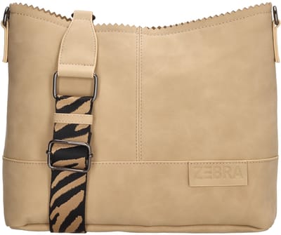Zebra Trends Merel Schoudertas Dames - Handtas met verstelbare en afneembare schouderband - Tas van Imitatieleder - Zand