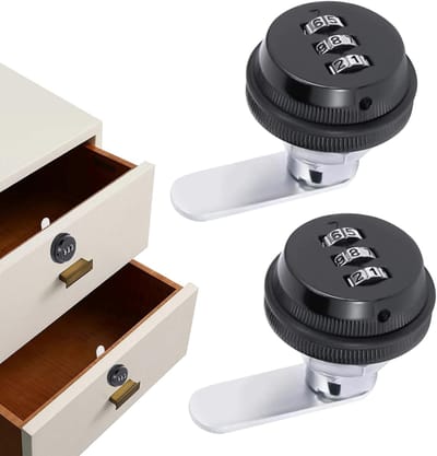 2 stuks - 20 mm - Combinatie ladeslot - Combinatieslot - Brievenbusslot - Sleutelloos nokkenslot - Geschikt voor gereedschapskisten