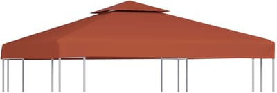 Partytent Reserve Dak - 3 x 3 Meter - Terracotta - 2-Tier (Dubbel Dak) - 310 g/m² - Waterdicht met PVC-Coating - Inclusief Klittenbandbevestiging
