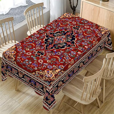 Perzische Stijl Rechthoekig Waterdicht Tafelkleed Tafel Decoratie Herbruikbaar Boerderij Keuken Eettafelkleed Feestdecoratie 90x140cm black
