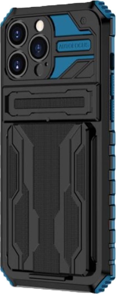 Hoesje geschikt voor Samsung Galaxy A52 - Backcover - Rugged Armor - Kickstand - Extra valbescherming - TPU - Zwart/Blauw
