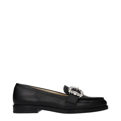Jimmy Choo Zwarte Leren Instapschoenen