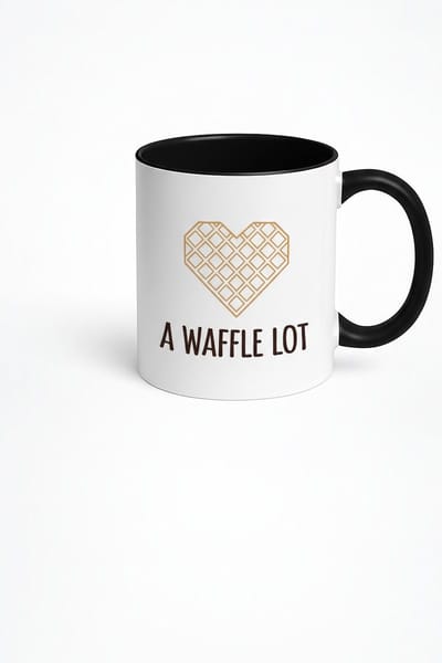 Mok 'A Waffle Lot' | Grappige Wafel Hart Beker | Liefde Cadeau Koffie Mok