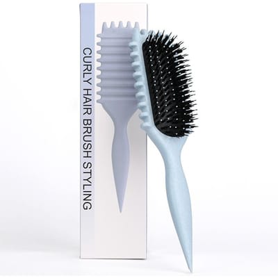Salon Styling Krullen Stylingborstel Krullenborstel voor kammen en vormen van heren- en dameskrullen Verminder het trekken van gereedschappen blauw
