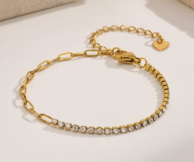 Armband - Goudkleurig- Zirkonia -verguld - dames - Vrouwen - feest sieraden - verjaardag cadeau - cadeau - vakantie