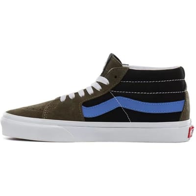 Vans Sk8 Classic Sports Chaussures de Skate Mi-Hautes Enveloppantes Durables Chaussures de Skate Unisexe Noir Vert VN0A3WM3TGQ 36.5 black