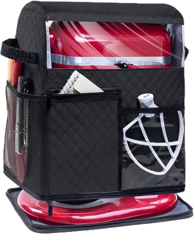 Stofhoes Mixer - Keukenmachine Beschermhoes - Aanrecht Organiseren - Afneembare Schuifbodem - 42 x 38 x 26 cm - Grijs