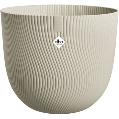 Elho Sereh Rond 30 - Bloempot voor Binnen & Buiten - 100% Gerecycled Plastic - Ø 29.5 x H 25.3 cm - Paddenstoel beige