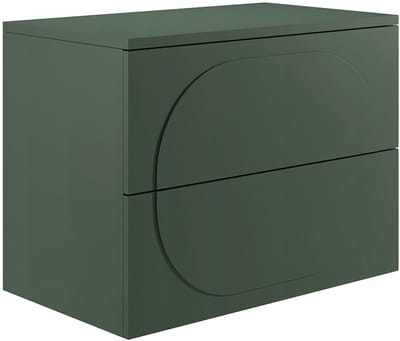 Vente-unique Zwevend badkamermeubel met ronde opbouwwastafel - Groen - 80 cm - VUTOMA