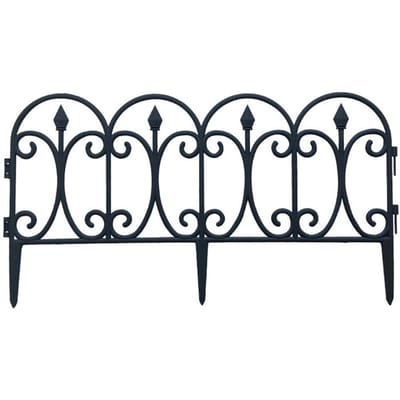 5 PIÈCES Clôture à Rail en Plastique de Jardin Protection Amovible Bordure Décoration pour Pelouse Extérieure Patio