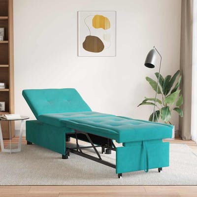 vidaXL - Slaapbank - Turquoise - 194 - x - 67 - x - 82 - cm - Fluweel
