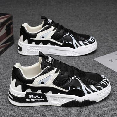 Modieuze Herenschoenen Zomer Trendy Veelzijdige Sport- en Casual Schoenen Niche Design Dikke Zool Jeugd Trendy Schoenen 44 black