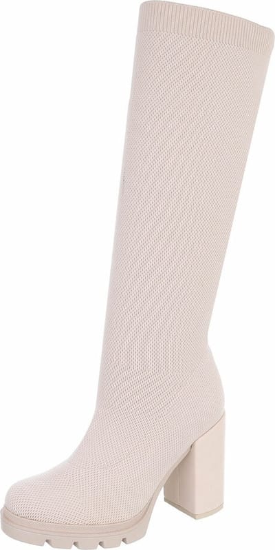 ZoeZo Design - lange laarzen - nieuwe collectie - hoge laarzen - elastische laarzen - hoogwaardig textiel - stretch stof - soklaarzen - maat 37 - hakhoogte 9 cm - rubber zool - grove zool