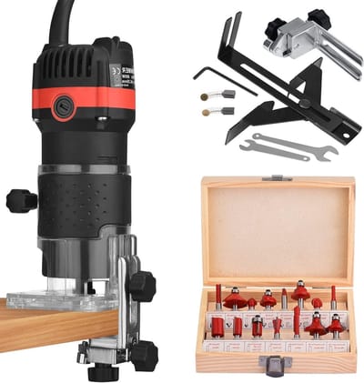 Elektrische Rand Trimmer - Hout Router - Houtbewerking Decoratie - Pure Koperen Motor - 30000 Tpm - Zilver