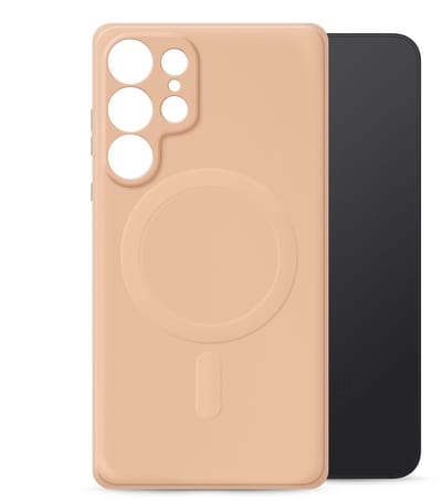 My Style Hoesje geschikt voor Samsung Galaxy S26 Ultra MagSafe Telefoonhoesje Flexibel TPU | My Style Protective Flex Backcover | Geschikt voor MagSafe | Geschikt voor Draadloos Opladen met Magnetische Ring | Geschikt voor MagSafe Case - Soft Pink |