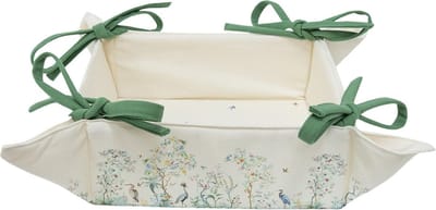 Clayre & Eef Broodmand 35x35x8 cm Beige Groen Katoen Tropisch motief Cadeau keuken