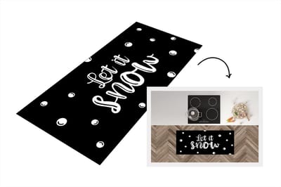 Keukenloper - Loper keuken - Sneeuw - Kerst - Quotes - Let it snow - Spreuken - 120x50 cm - Keukenloper vinyl