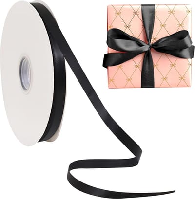 Zwarte Fluwelen Lint voor Cadeauverpakking, Decoratieve Lint voor Knutselen en Bruiloften, Dun Zwart Lint voor Feestdecoratie