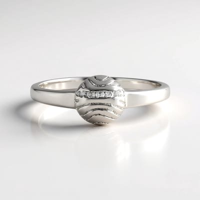 Cavill - Zilveren ring met Cambodjaanse zirkonen - 925 Sterling zilver geplatineerd - 0,08 ct totaal - Elegante ronde slijpsteen ringen