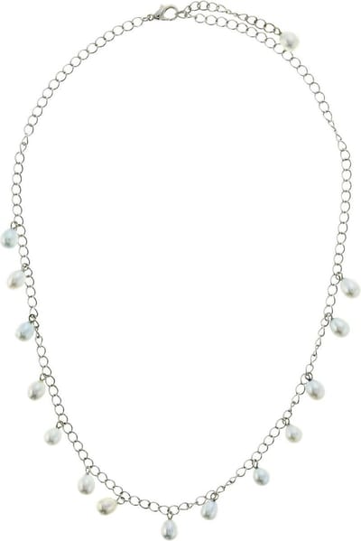 Behave - Ketting - Dames - Echte Zoetwaterparels - Wit - Zilverkleurig - 52.50 cm