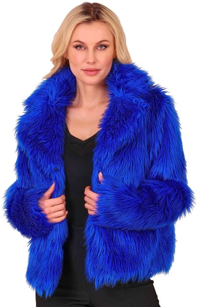 Kobalt Blauwe Bontjas Vrouw