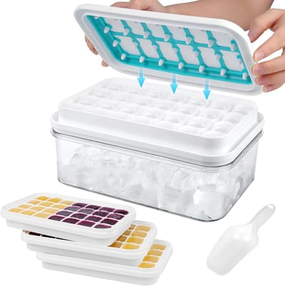 Ice Cube Tray met Deksel en Houder, BPA-vrij, Makkelijk te Verwijderen, Ideaal voor Cocktails, Whiskey en Babyvoeding