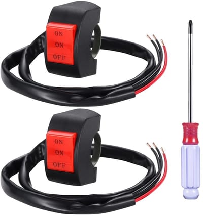 Jhubersproducts - Handlebar Switch - On/Off Toggle Switch - Voor 22mm Handlebars - Motorfiets Accessoires - Schakelaars - Geschikt voor Motoren - Zwar