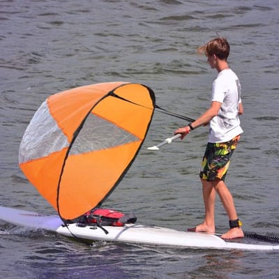 Vouwbare Windsail voor Kajak met Transparant Venster en Sterke Metaal Karabiners voor Wateractiviteiten