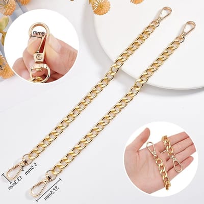 2 Stuks 30 cm Gouden Tasriem Verlenging - Gouden Schouderbanden voor Handtassen, Clutches en Portemonnees, Ideaal voor DIY Decoraties en Crossbody Tassen
