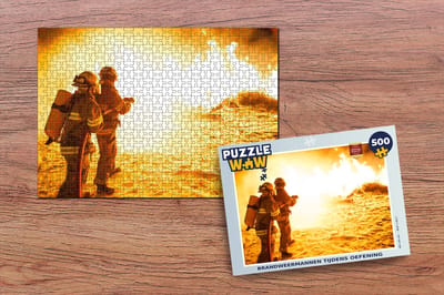 Puzzel Brandweermannen tijdens oefening - Legpuzzel - Puzzel 500 stukjes