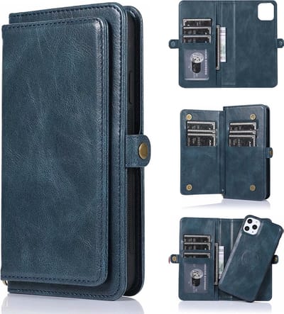 Hoesje geschikt voor iPhone 11 - Bookcase - Afneembaar 2 in 1 - Backcover - Pasjeshouder - Portemonnee - Kunstleer - Blauw