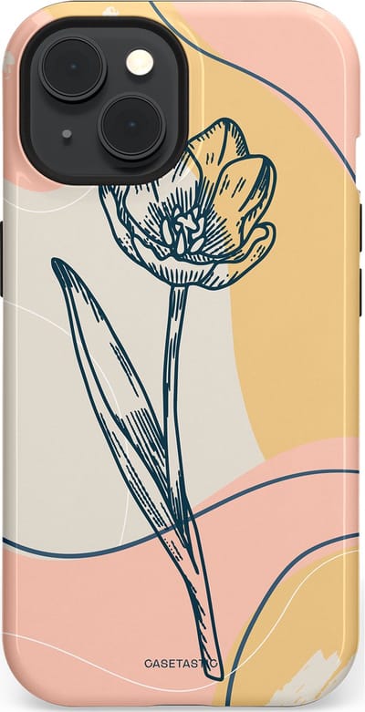Casetastic Hoesje Geschikt voor Apple iPhone 15 Magsafe - Stijlvolle Beschermende Duo-layer Case - Lente tulp