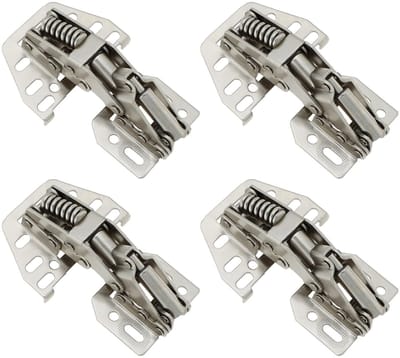 Dailygoods- Schroefscharnier 90° - Roestvrijstalen - Veerbelast - 4 Stuks - 89x59x29mm - Tot 30kg draagkracht - Deurscharnier