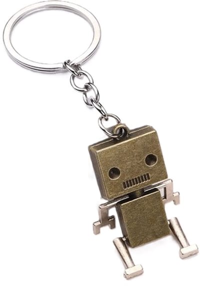 Retro Robot Sleutelhanger I Vintage Sleutelhouder I Sleutelhanger I Goud