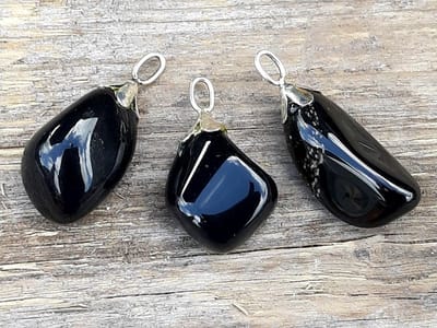 Edelsteen zilver Obsidiaan hanger