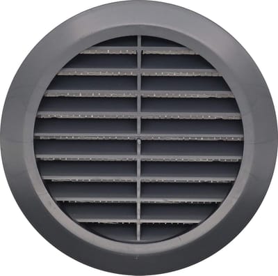 Ronde Zwarte Ventilatie Rooster 100mm met Flens en Insectenhor